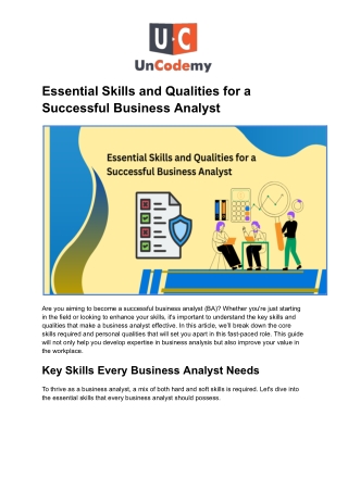 essential skills and qualities for a successful