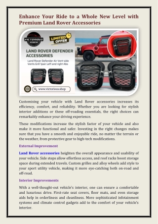 Land Rover Defender accessories