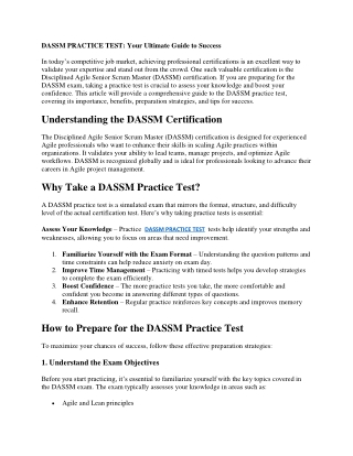 dassm practice test your ultimate guide to success