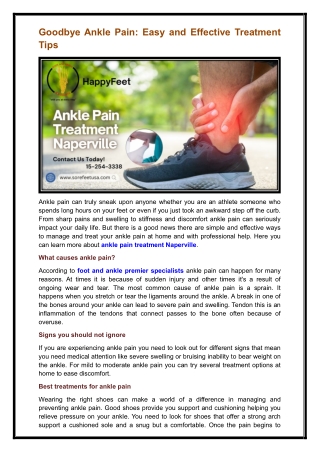 ankle pain treatment Naperville
