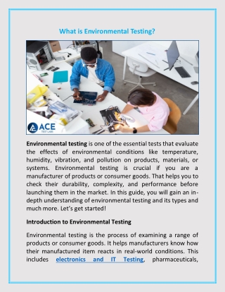 what is environmental testing