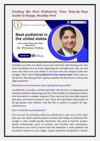 best podiatrist in the united states