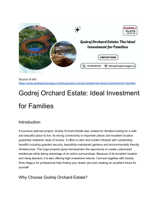 Godrej Orchard Estate_ Ideal Investment for Families