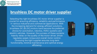 How to Choose the Best Brushless DC Motor Driver Supplier for Your Project