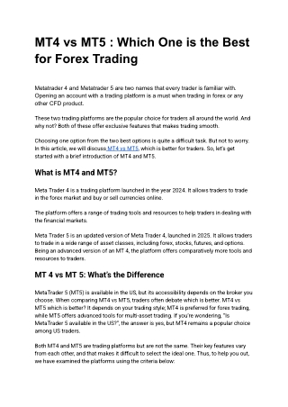 mt4 vs mt5 which one is the best for forex