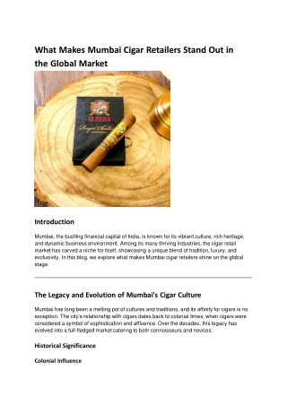 What Makes Mumbai Cigar Retailers Stand Out in the Global Market