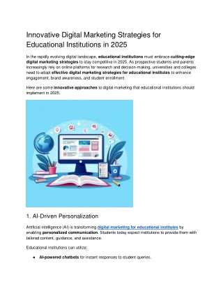 Innovative Digital Marketing Strategies for Educational Institutions in 2025