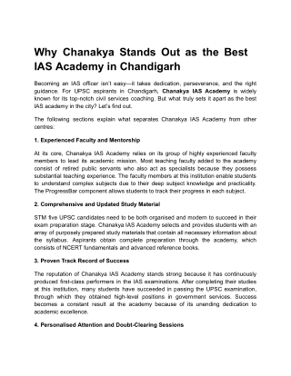 why chanakya stands out as the best ias academy