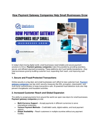 how payment gateway companies help small