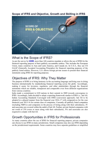 Scope of IFRS and Objective