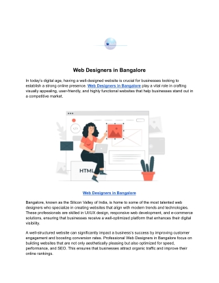 Web Designers in Bangalore (