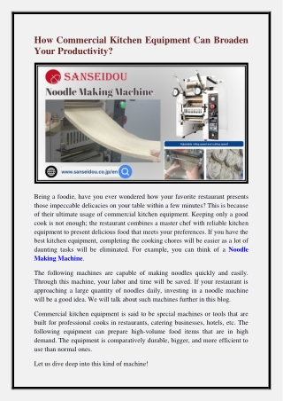 Noodle Making Machine