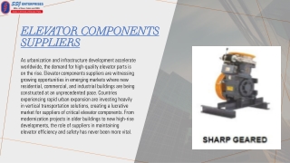 Emerging Markets for Elevator Components Suppliers