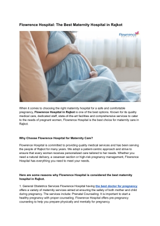 flowrence hospital the best maternity hospital