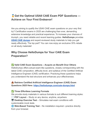 get the optimal usaii caie exam pdf questions