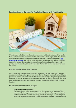 Best Architects in Gurgaon for Aesthetics Homes with Functionality