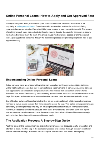 online personal loans how to apply