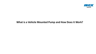 What is a Vehicle Mounted Pump and How Does it Work?