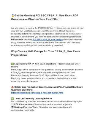 Clear Your Exam with CPSA_P_New PDF Dumps