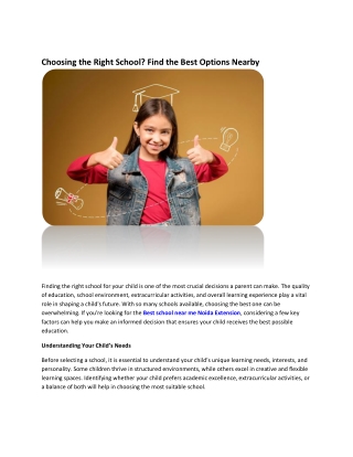 Choosing the Right School? Find the Best Options Nearby