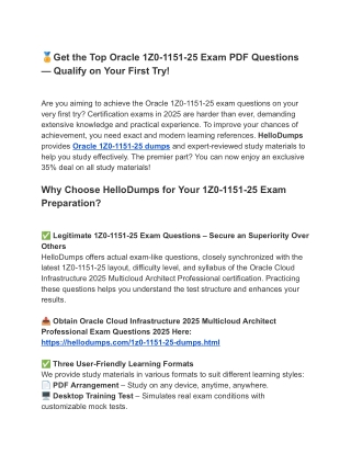 1Z0-1151-25 PDF Dumps – Key to Triumph
