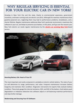 Why Regular Servicing Is Essential for Your Electric Car in New York?