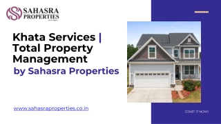 Khata Services | Total Property Management by Sahasra Properties