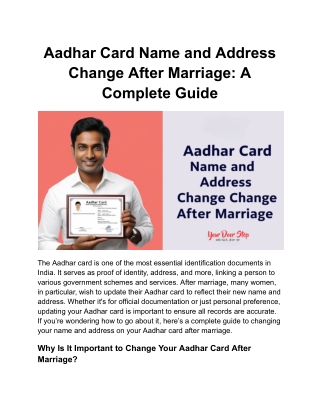 aadhar card name and address change after