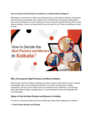 how to choose the best packers and movers