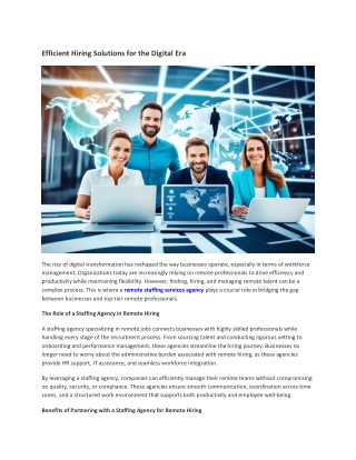 Efficient Hiring Solutions for the Digital Era