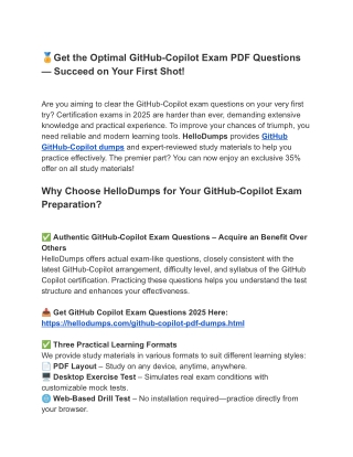 get the optimal github copilot exam pdf questions