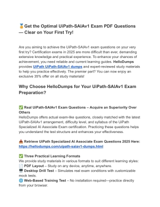 UiPath-SAIAv1 Dumps & PDF – Updated Exam Updates