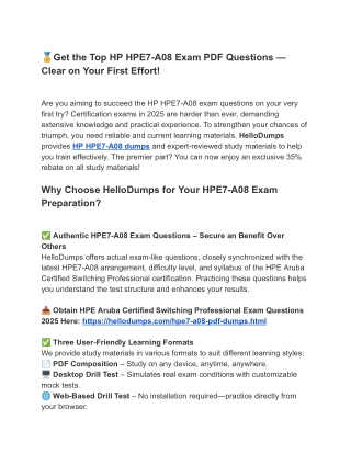 get the top hp hpe7 a08 exam pdf questions clear