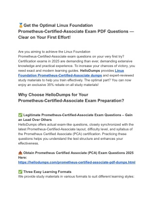 Updated Prometheus-Certified-Associate Exam Dumps – Real Questions