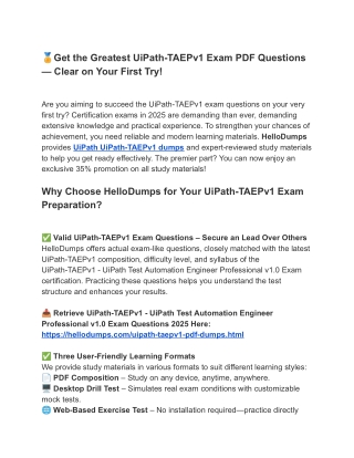 UiPath-TAEPv1 Dumps & PDF – Fresh Exam Updates