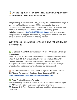 Trustworthy C_BCSPM_2502 Dumps – Access Now