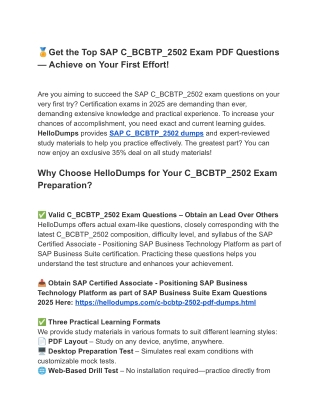 Qualify Your Exam with C_BCBTP_2502 PDF Dumps