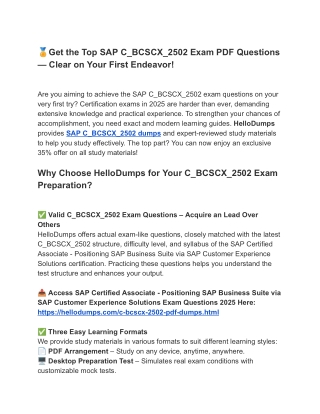 Updated C_BCSCX_2502 Exam Dumps – Real Questions