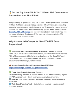 Fresh FC0-U71 Exam Dumps – Real Questions
