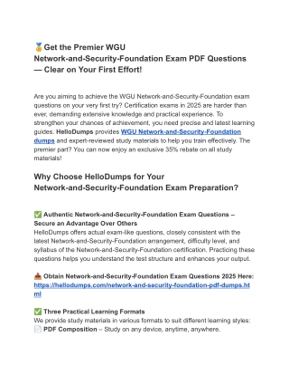 Qualify Your Exam with Network-and-Security-Foundation PDF Dumps