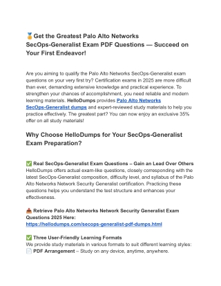 SecOps-Generalist PDF Dumps – Key to Achievement