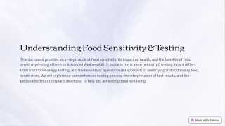 understanding food sensitivity testing