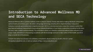 Introduction to Advanced Wellness MD and SECA Technology