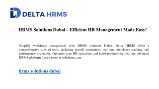 HRMS Solutions Dubai Efficient HR Management Made Easy!
