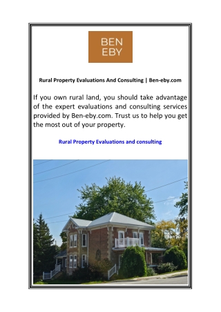 rural property evaluations and consulting