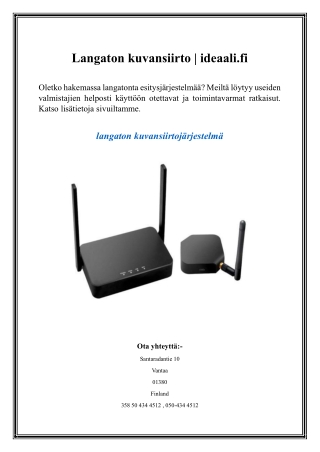 langaton kuvansiirto ideaali fi
