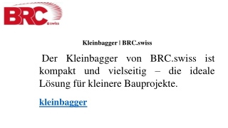 kleinbagger brc swiss
