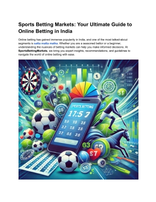 Sports Betting Markets_ Your Ultimate Guide to Online Betting in India