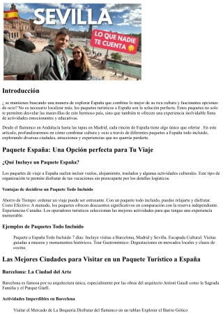 Combina cultura y ocio con estos paquetes turísticos a España