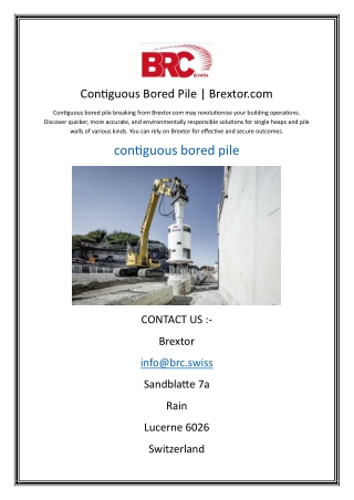Contiguous Bored Pile | Brextor.com